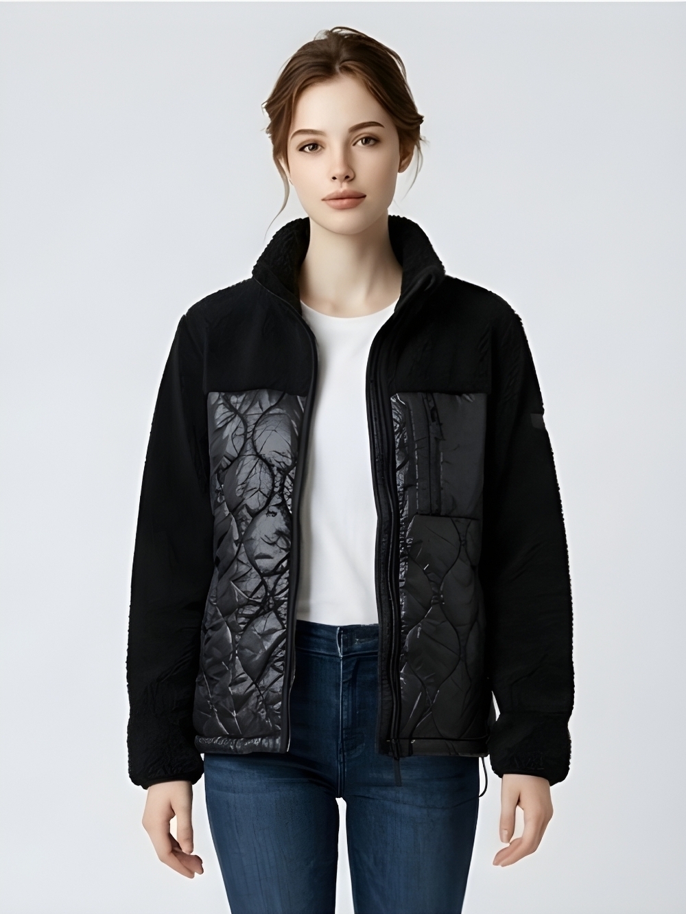 Koolaburra By Ugg Quilted Sherpa Jacket Black Size Medium
